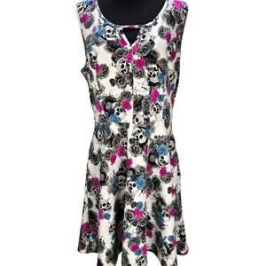 Women's‎ Hot Topic 3X Skater Dress Skull Rose Print Sleeveless Goth Punk